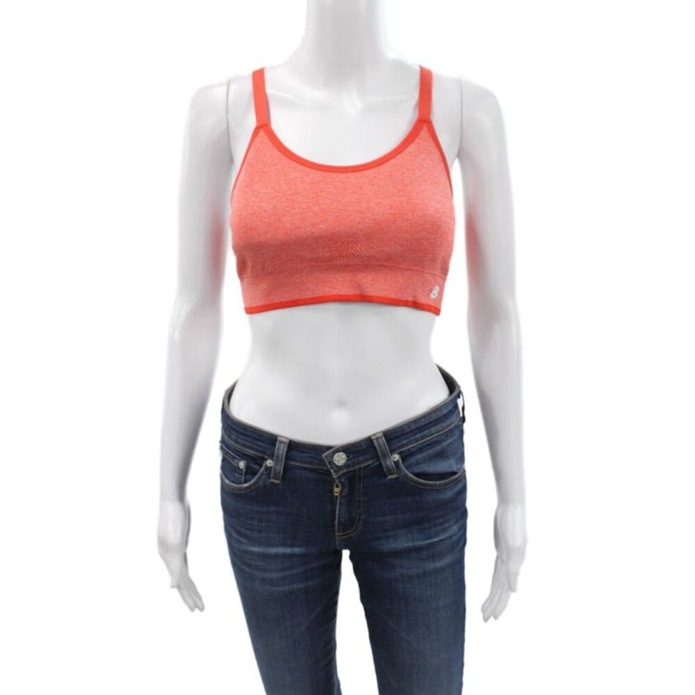 New Balance Womens Adjustable Strap Pullover Sports Bra Orange Size Large